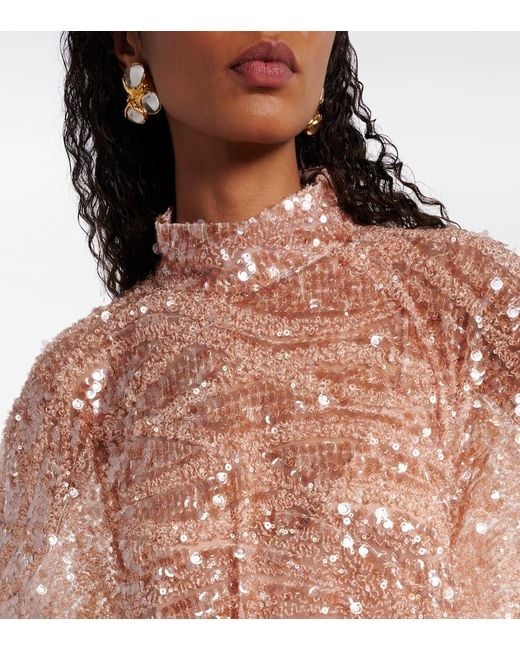 Cafetan Casta Diva Sublime En Tulle A Sequins ‎Taller Marmo en coloris Pink