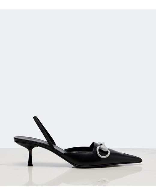 Gucci Black Boulevard Leather Slingback Pumps