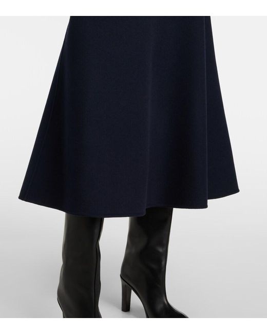 Max Mara Blue Nevada Wool Midi Skirt