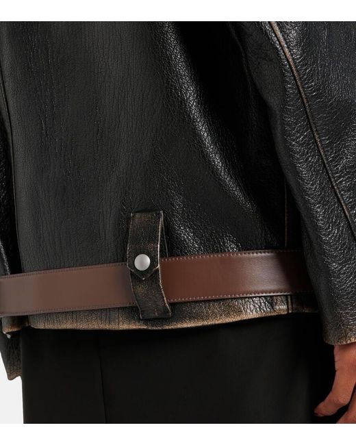 Giacca Di Pelle di Prada in Black