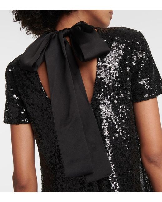 Staud Black Mini Ilana Sequined Minidress