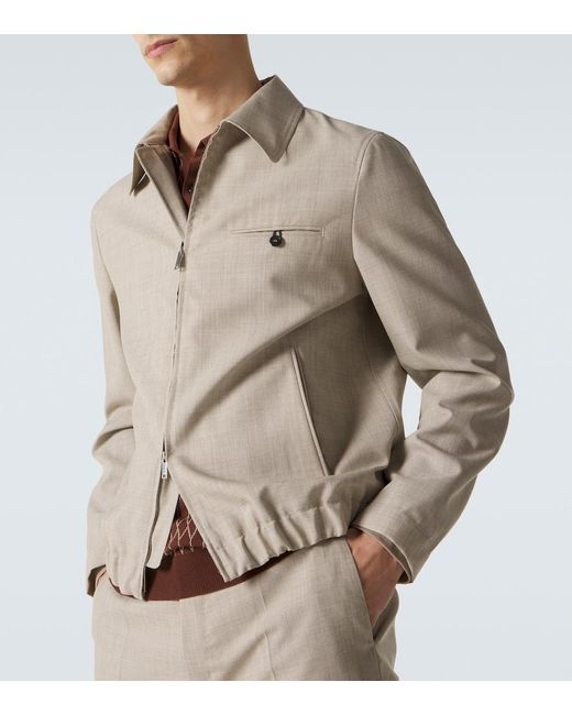 Slowear Natural Virgin Wool Blouson Jacket for men