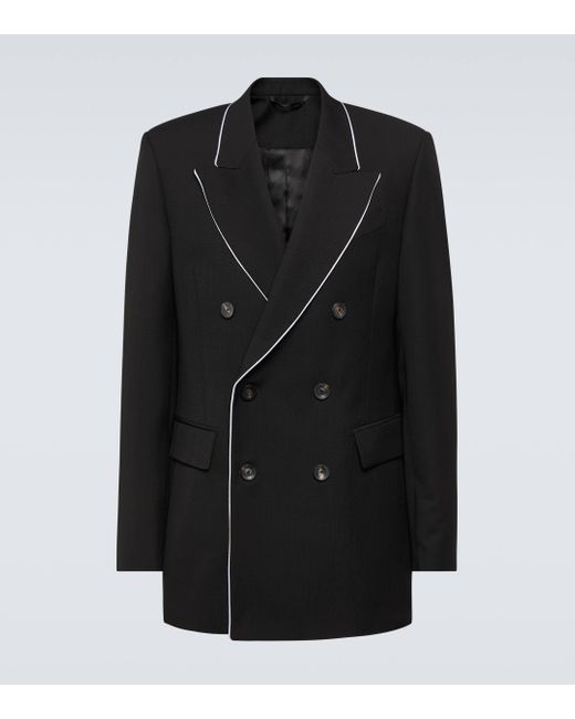 Wales Bonner Black Rise Double-breasted Wool Blazer for men
