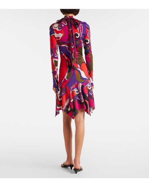 Emilio Pucci Red Orchidee Jersey Minidress