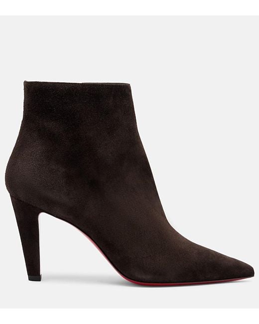 Christian Louboutin Black Vibella 85 Suede Ankle Boots