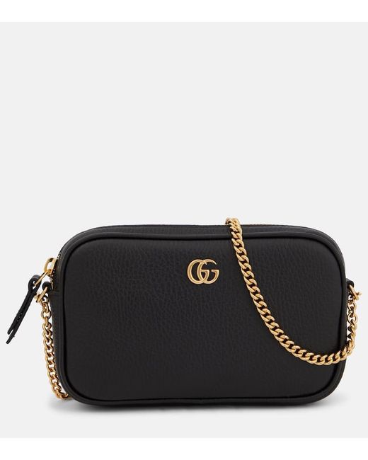 Gucci Black GG Marmont Super-Mini-Tasche