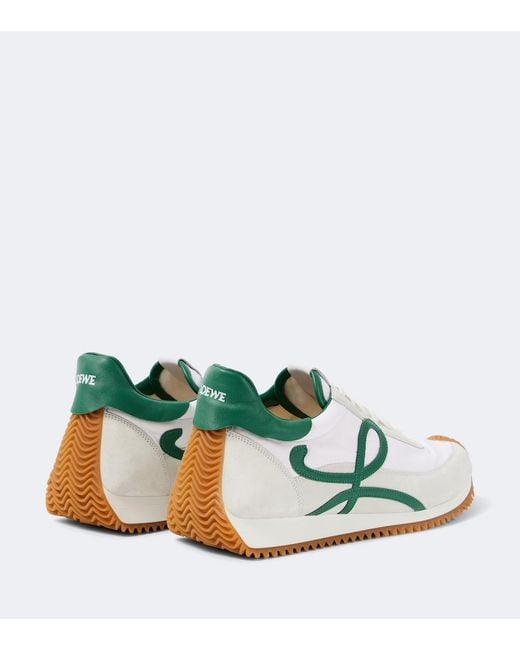 Loewe Green Flow Runner 2.0 Suede-Trimmed Sneakers for men