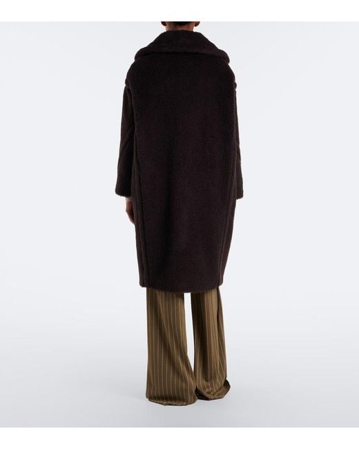 Max Mara Black Alpaca, Wool, And Silk Teddy Coat