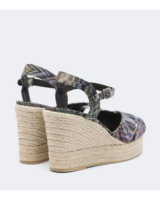 Missoni Metallic Zigzag Wedge Sandals