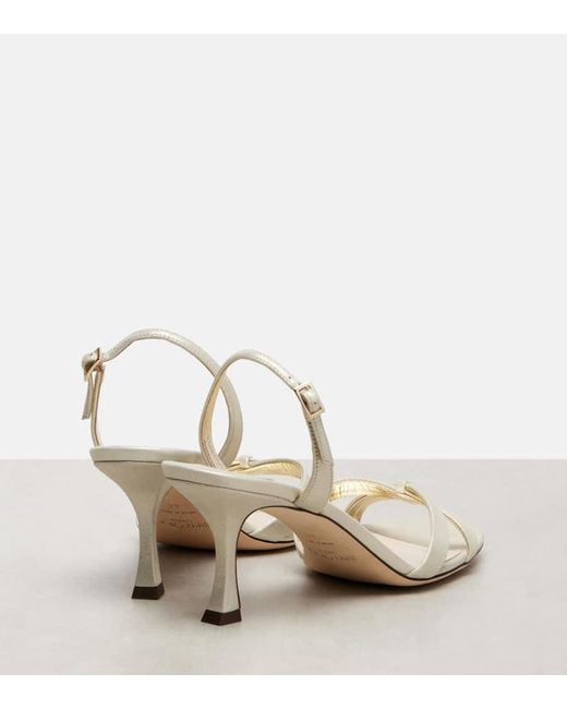 Jimmy Choo Natural Elsy 70 Metallic Leather Sandals