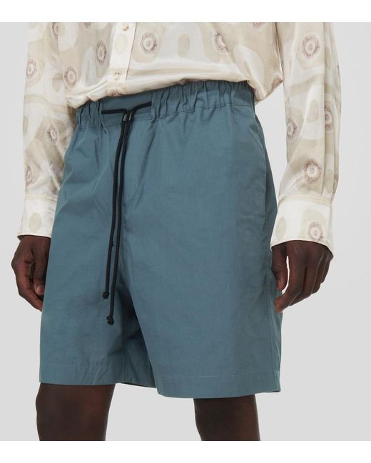 Commas Blue Cotton Shorts for men