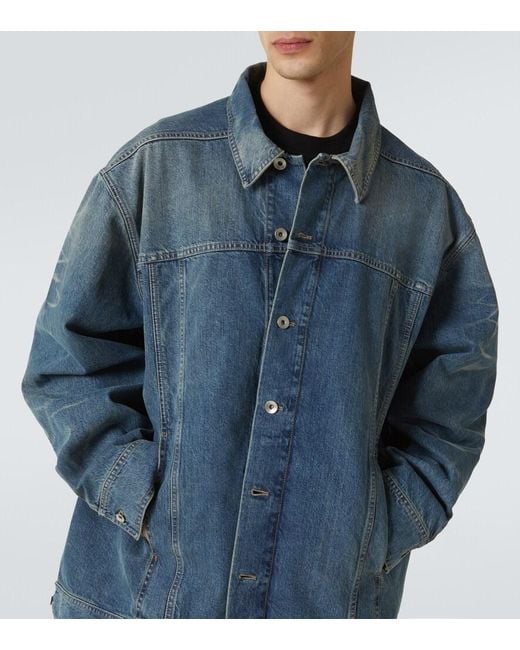 Rick Owens Blue Jumbo Worker Denim Jacket for men