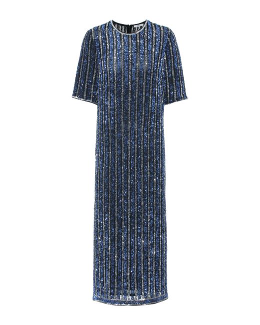 Ganni Blue Exclusive To Mytheresa.com – Pfeiffer Sequinned Dress