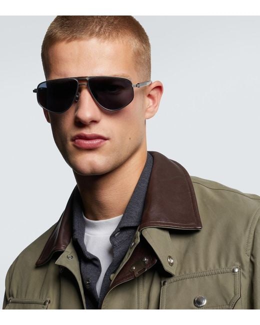 Brunello Cucinelli Blue Aviator Sunglasses for men