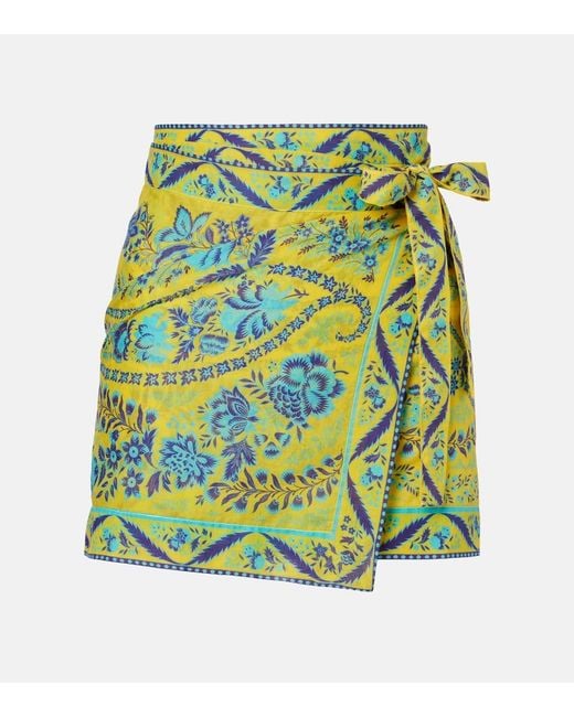 Etro Green Floral Cotton Beach Cover-Up