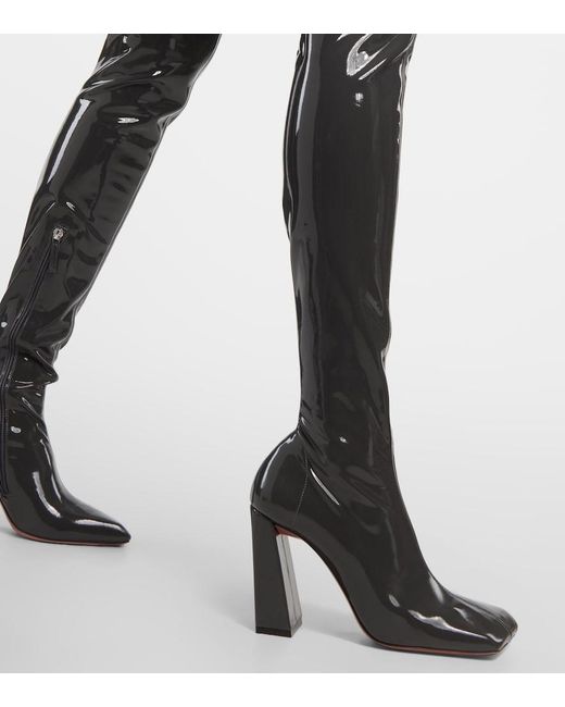 AMINA MUADDI Black Marine Stretch 95 Latex Over-The-Knee Boots