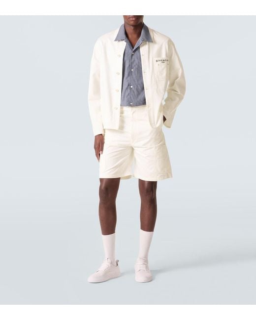 Givenchy White Logo Cotton Canvas Jacket for men