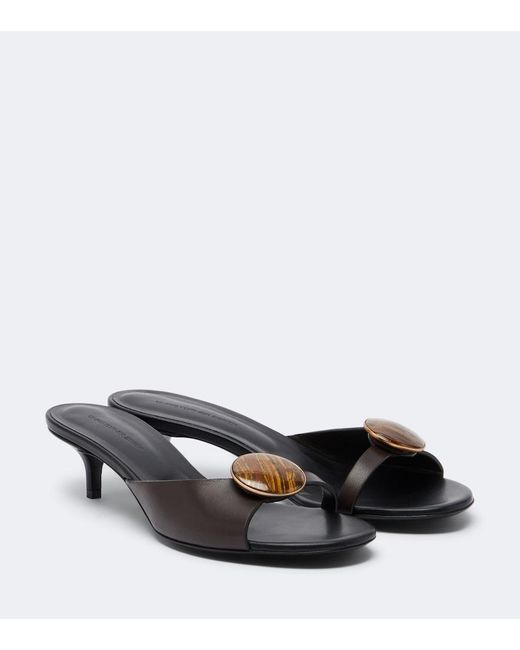Christopher Esber Black Aura Quartz Leather Mules