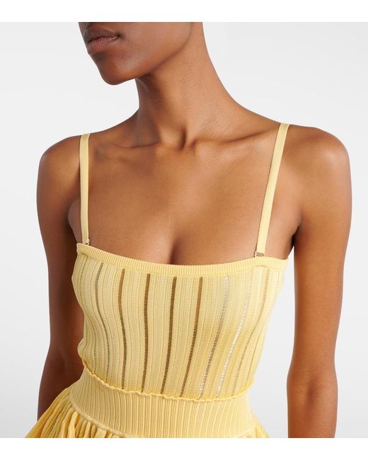 Alaïa Yellow Knitted Minidress