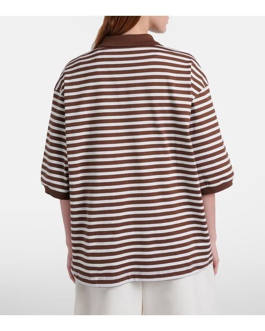 Rohe Red Striped Oversized Cotton Polo Shirt