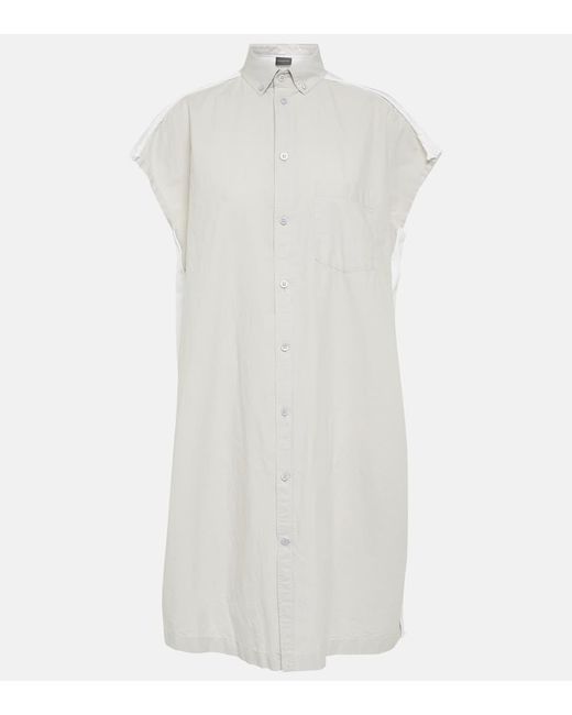 Balenciaga White Oversize-Hemdblusenkleid aus Baumwolle