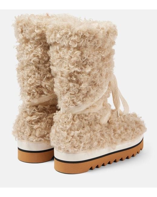 Stella McCartney Natural Schneestiefel Elyse Aus Faux Fur