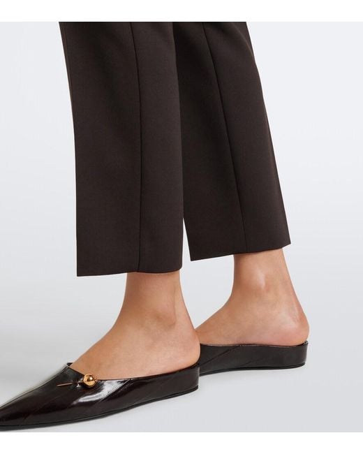 Max Mara Gray Wool-Blend Slim Pants