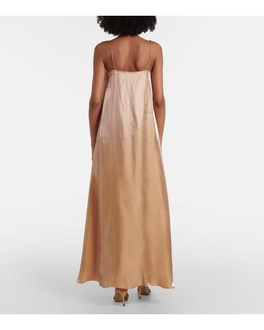 Staud Natural Maxikleid Delfina Aus Satin