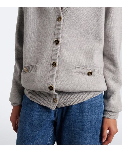 Dolce & Gabbana Gray Dg Virgin Wool Cardigan