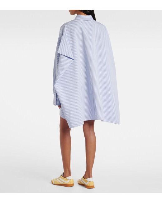 Proenza Schouler Blue Isla Striped Cotton And Silk Minidress