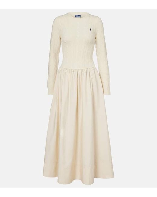 Polo Ralph Lauren Natural Cotton And Wool-Blend Maxi Dress