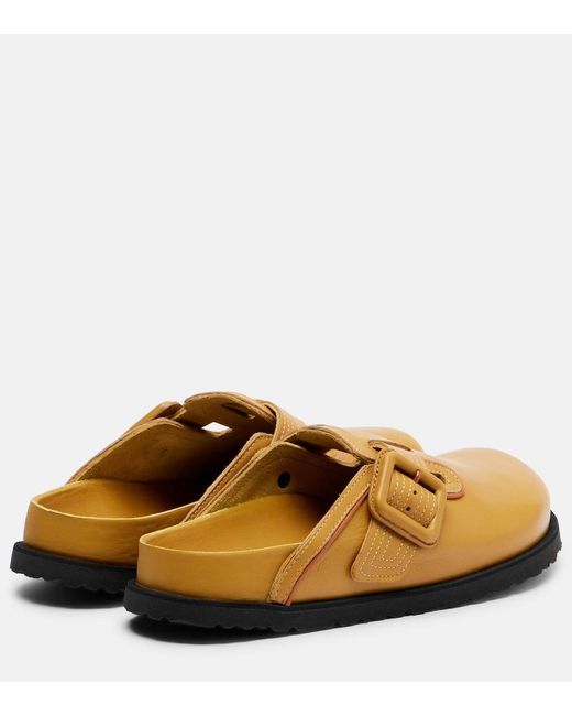 Birkenstock Yellow Boston Leather Clogs