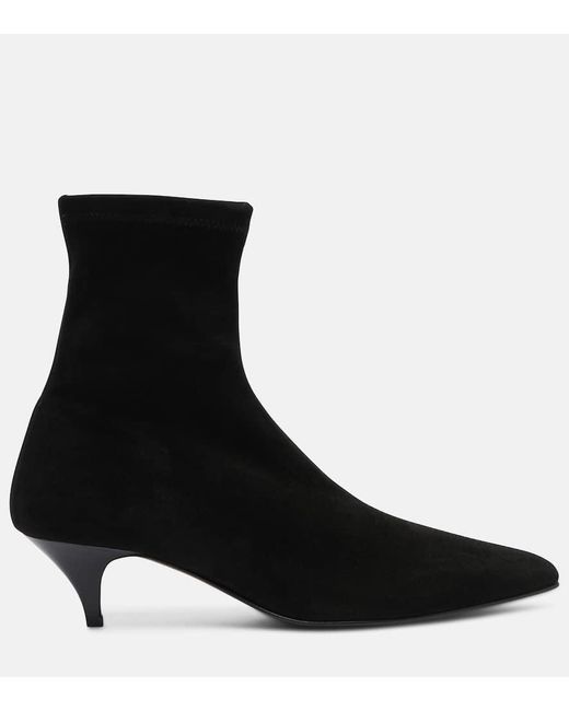 A.Emery Black Ankle Boots Ophelia Aus Veloursleder