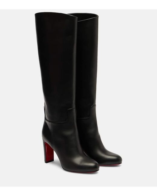 Christian Louboutin Black Leather Knee-High Boots