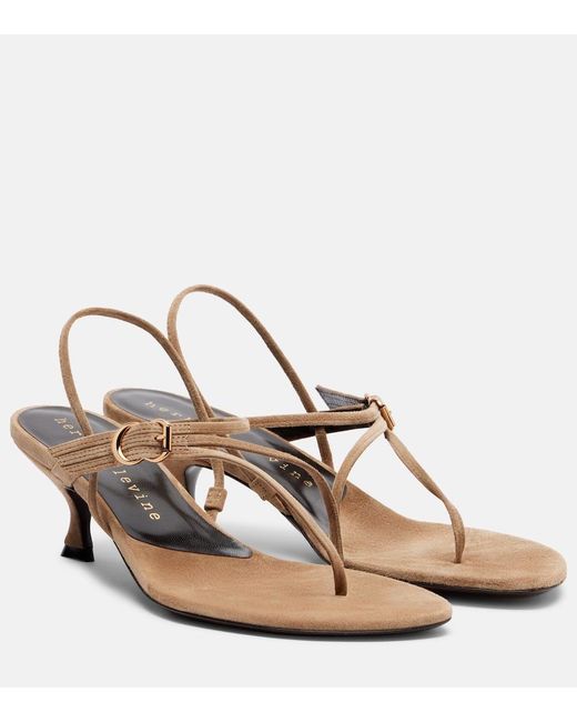 Herbert Levine Metallic Starry-Eyed 55 Suede Thong Sandals