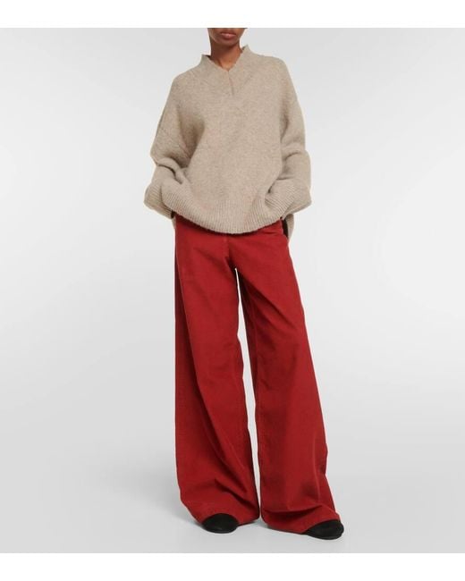 The Row Red Chan Corduroy Wide-Leg Pants