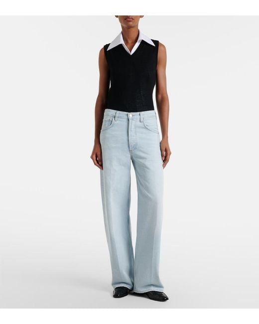 Citizens of Humanity Blue Ayla Wide-Leg Jeans