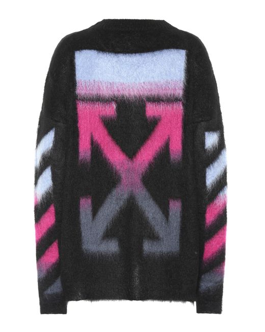Off-White c/o Virgil Abloh Mohair And Wool-blend Sweater in Black | Lyst