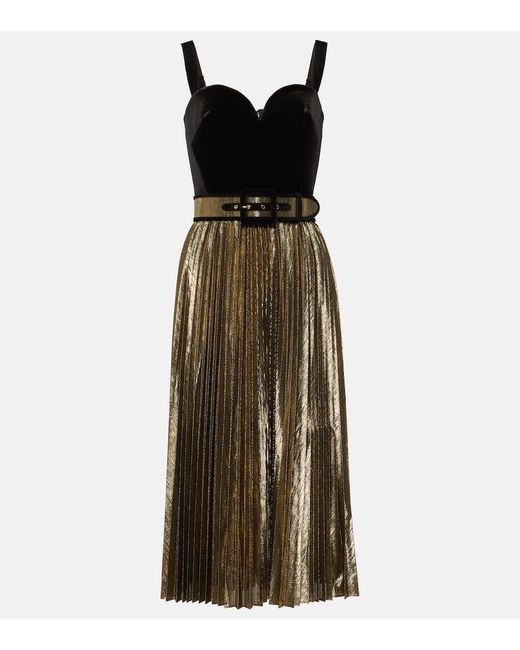 Rebecca Vallance Black Josie Velvet Bustier Midi Dress