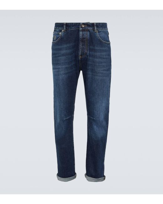 Brunello Cucinelli Blue Slim Jeans for men