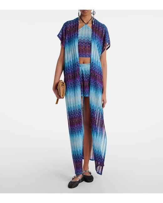 Missoni Blue Halterneck Crop Top