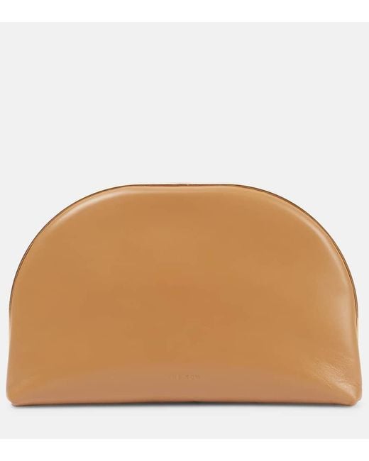 The Row Brown Sylvia Leather Clutch