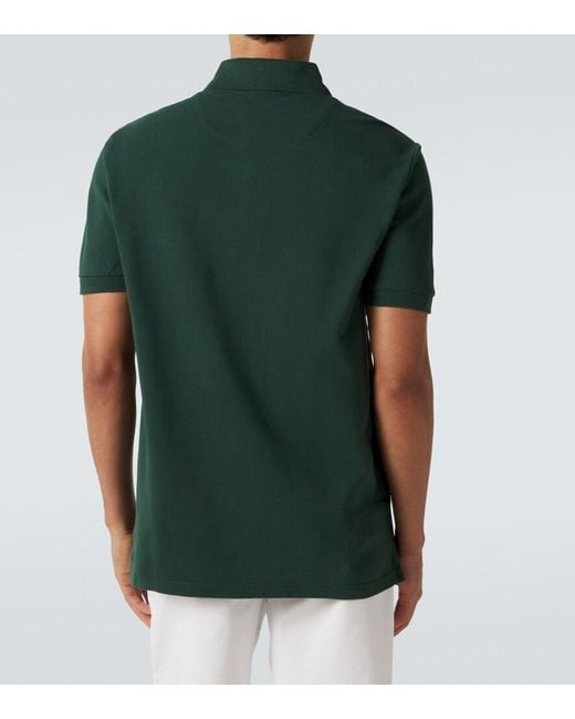 Etro Green Pegaso Cotton Pique Polo Shirt for men