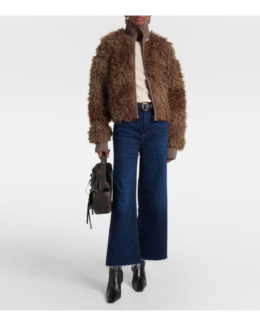 Citizens of Humanity Blue Lyra Cropped High-Rise Wide-Leg Jeans
