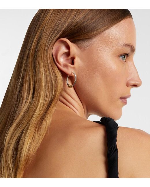 Spinelli Kilcollin White Argo Demi Sterling And 18Kt Hoop Earrings With Diamonds