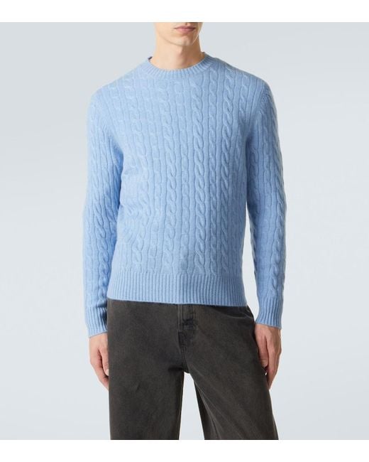 arch4 Blue Cable-Knit Cashmere Sweater for men