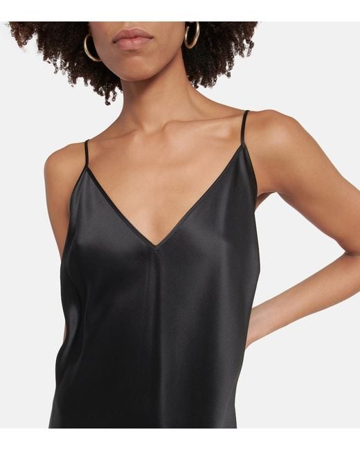 Joseph Black Clea Silk Satin Slip Dress