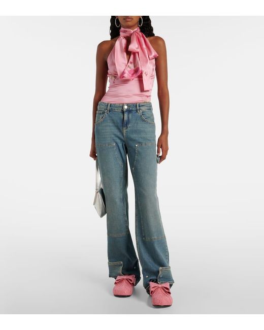 Mules Le Cadeau En Daim A Ornements Mach & Mach en coloris Pink