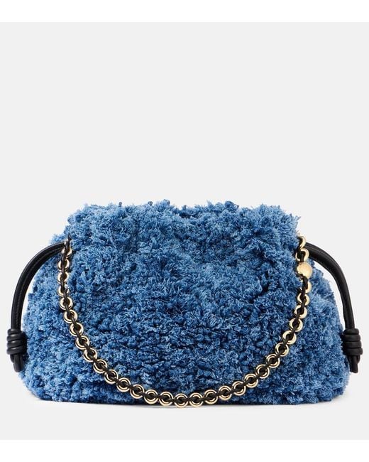 Loewe Blue Flamenco Medium Denim Clutch