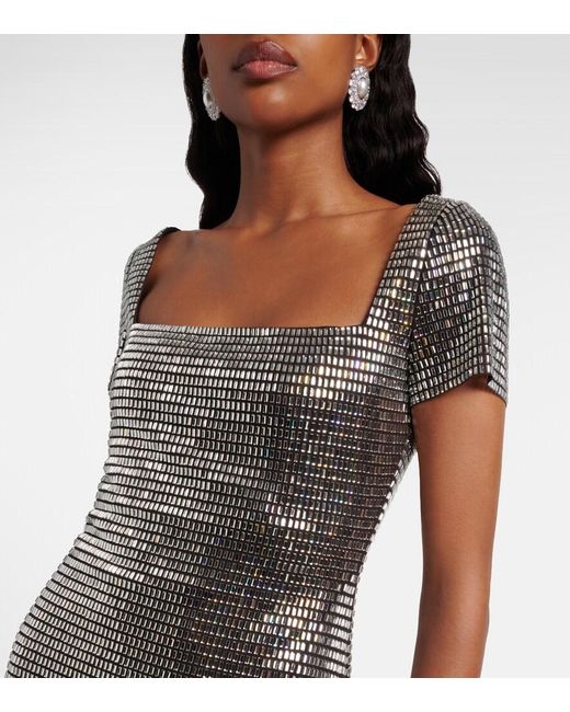 Self-Portrait Black Rhinestone-Embellished Minidress